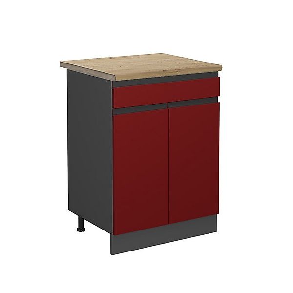 Vicco Küchenunterschrank R-Line Schubladenschrank für die Küche Rot/Anthraz günstig online kaufen