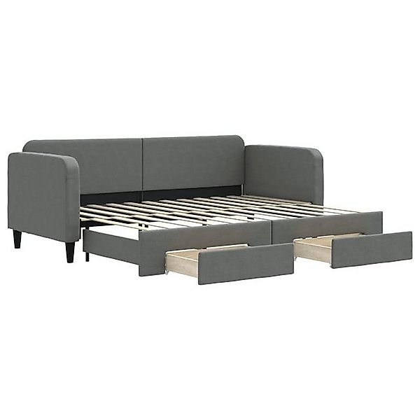 vidaXL Ausziehbett, Tagesbett Ausziehbar mit Schubladen Dunkelgrau 80x200 c günstig online kaufen