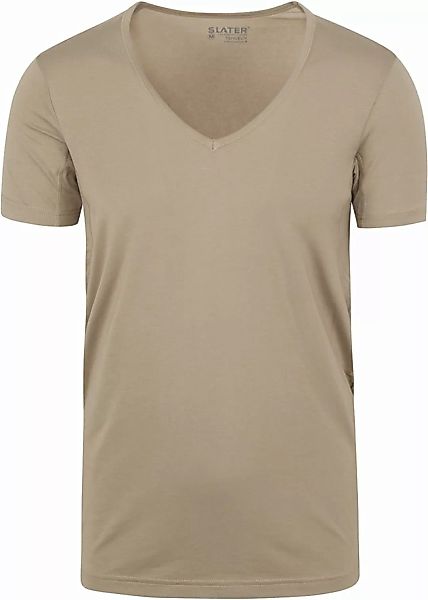 Slater 2er-Pack T-shirt V-Ausschnitt Khaki - Größe XXL günstig online kaufen