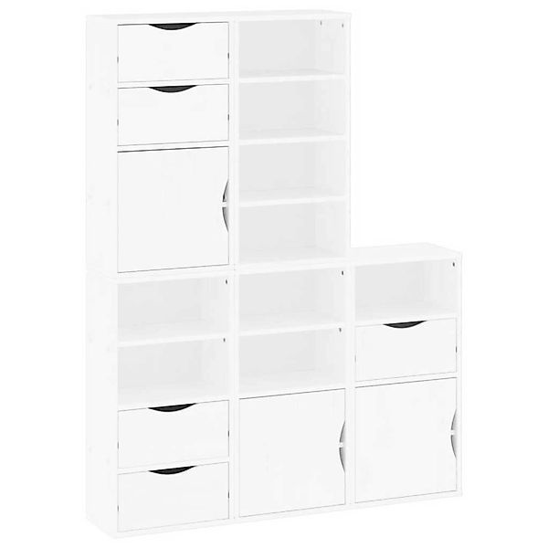 vidaXL Beistellschränke 5 Stk ODDA Weiß 40x24x79 cm Massivholz Kiefer 33653 günstig online kaufen