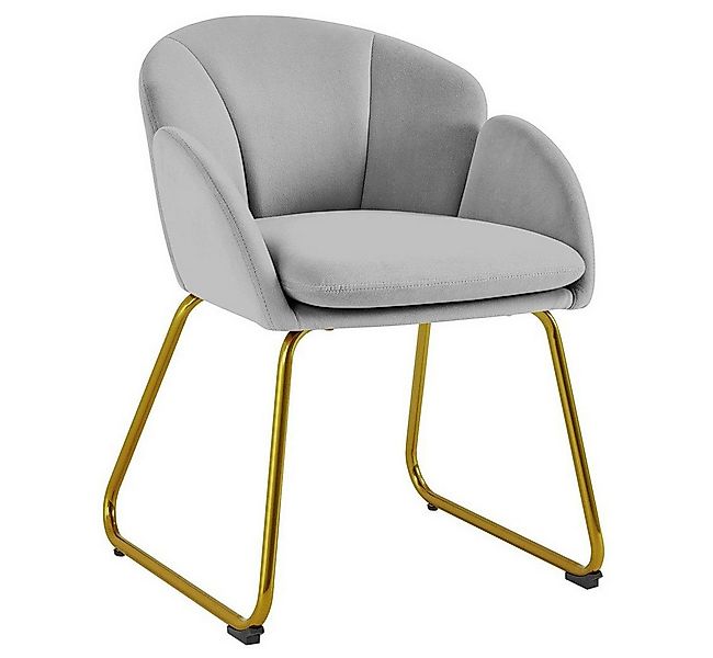 Yaheetech Esszimmerstuhl Polsterstuhl Lehnstuhl, mit Metallbeinen Gold, für günstig online kaufen