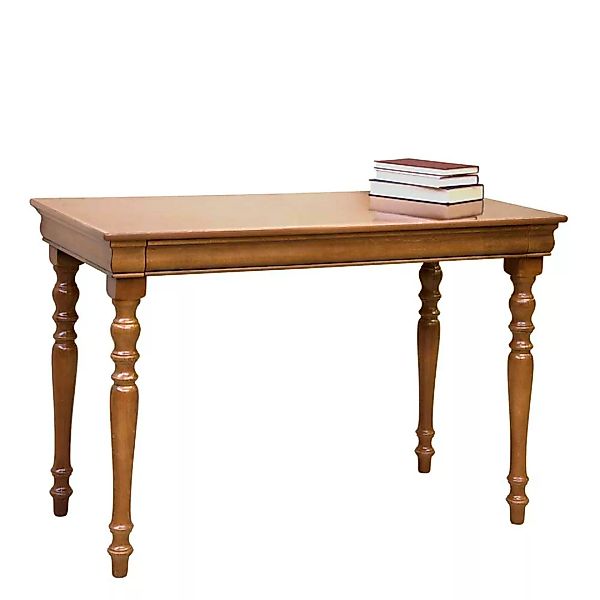Klassischer Holz Schreibtisch in Nussbaumfarben 110 cm breit günstig online kaufen