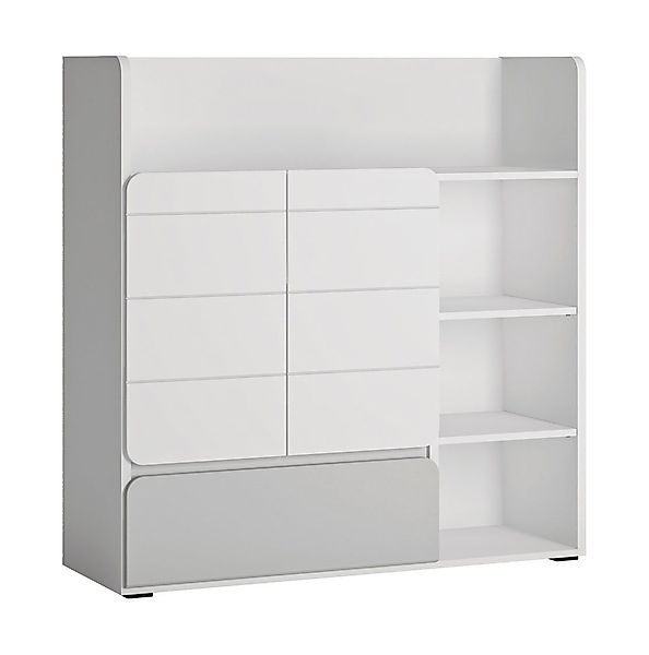 Feldmann-Wohnen Bücherregal Albi, 114x41x117cm weiß grau günstig online kaufen