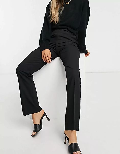 ASOS DESIGN – Taillierte Hose mit geradem Bein in Schwarz günstig online kaufen