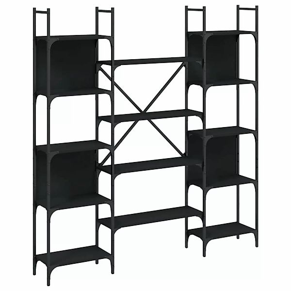 vidaXL Bücherregal Bücherregal Schwarz 155,5x24x166,5 cm Holzwerkstoff, 1-t günstig online kaufen