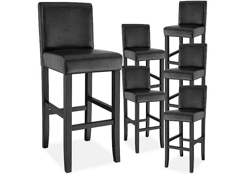 tectake Barhocker Barstuhl aus Kunstleder, gepolstert mit Rückenlehne, Stuh günstig online kaufen