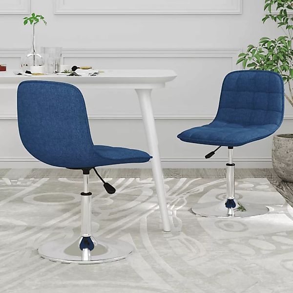 Esszimmerstühle 2 Stk. Drehbar Blau Stoff günstig online kaufen