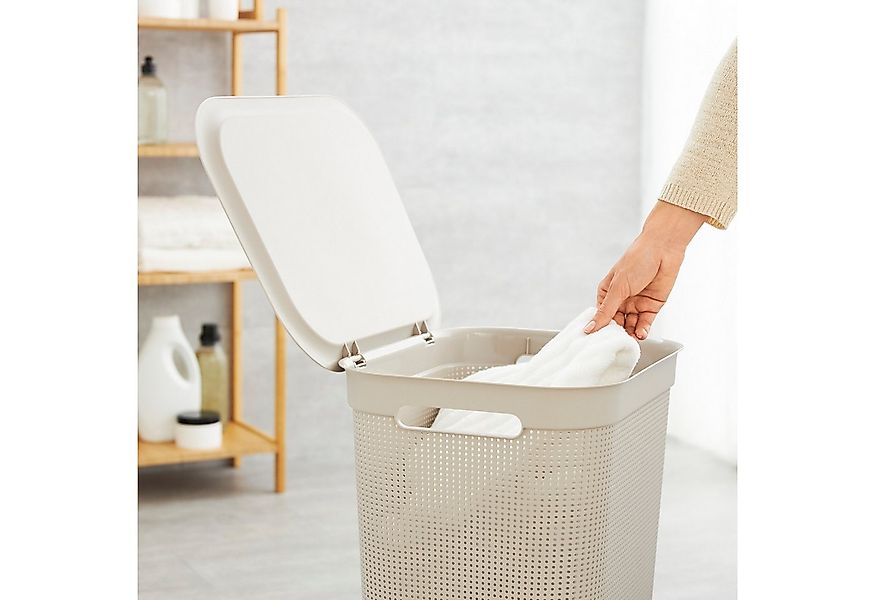 ROTHO Wäschekorb Brisen Wäscheset 2tlg. Korb 41l und Sammler 50l mit Deckel günstig online kaufen