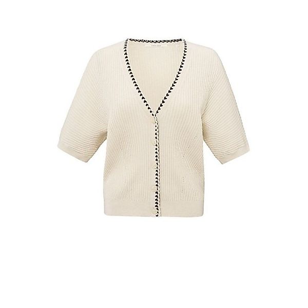 YAYA Cardigan Gerippter Cardigan mit Nahtdetail und kurzen Ärmeln günstig online kaufen