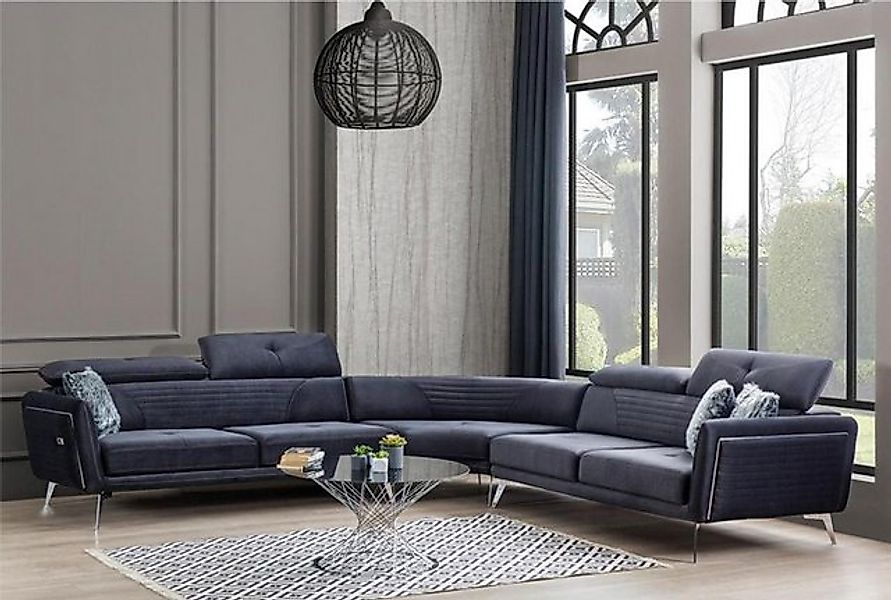 Xlmoebel Ecksofa Dreisitzer Eckcouch Polstermöbel in Weichem Stoff 343x343, günstig online kaufen