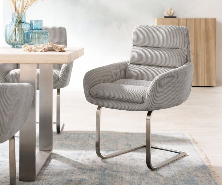 DELIFE Polsterstuhl Abelia-Flex, mit Armlehnen Freischwinger günstig online kaufen