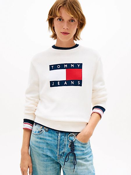 Tommy Jeans Strickpullover "TJW TIPPING FLAG SWEATER EXT" günstig online kaufen