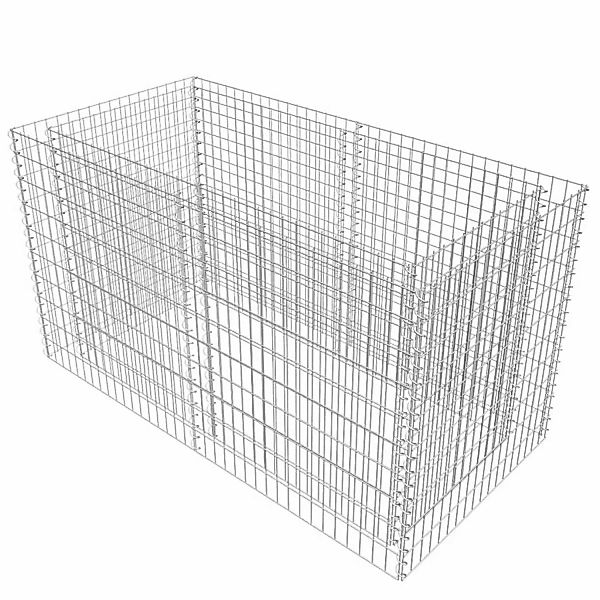 vidaXL Gabionen-Hochbeet Stahl 180x90x100 cm Silbern 594129 günstig online kaufen