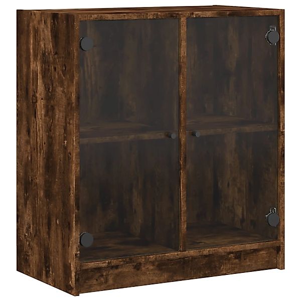 vidaXL Beistellschrank mit Glastüren Räuchereiche 68x37x75,5 cm 836424 günstig online kaufen