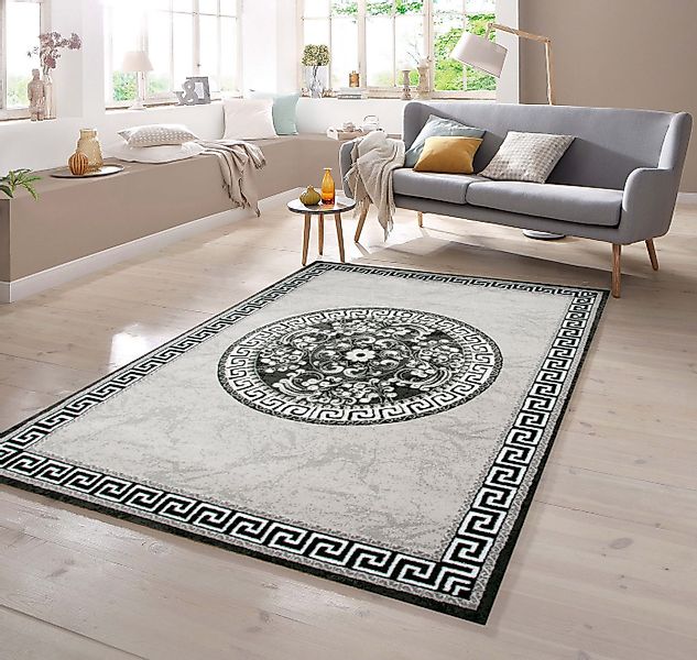 TeppichHome24 Teppich Moderner Teppich mit und Kreismuster in Grau Anthrazi günstig online kaufen