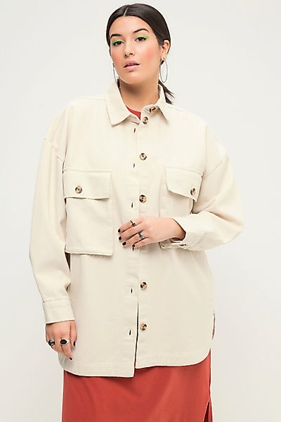 Studio Untold Hemdbluse Hemdjacke oversized Hemdkragen günstig online kaufen