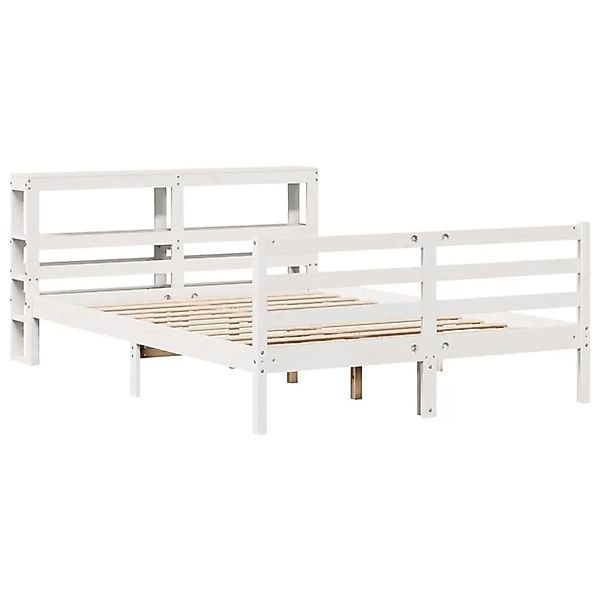 vidaXL Massivholzbett ohne Matratze Weiß 120x190 cm Kiefernholz 3305815 günstig online kaufen