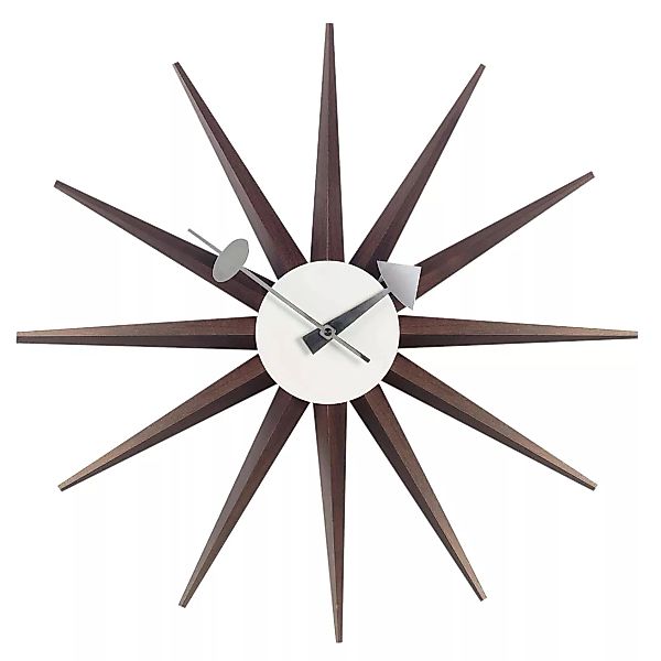Vitra - Sunburst Clock Nelson Wanduhr - nussbaum /Ø47cm günstig online kaufen