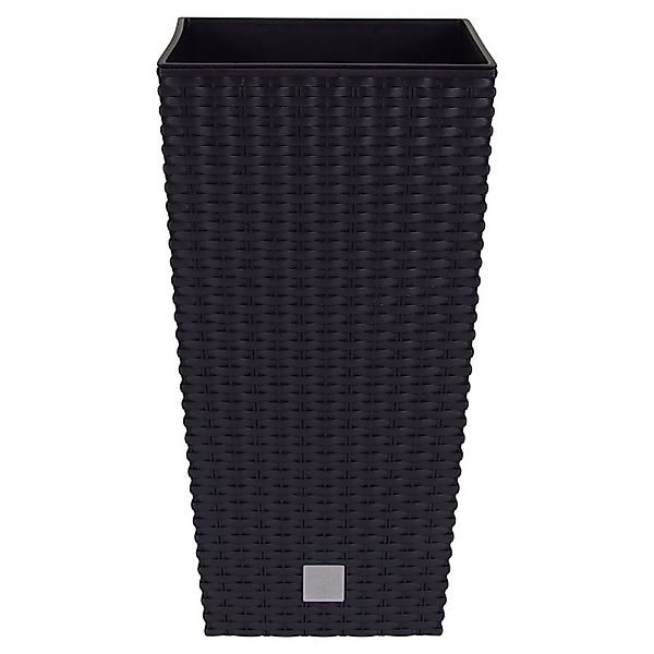 Spetebo Blumentopf Polyrattan Pflanztopf mit Einsatz günstig online kaufen