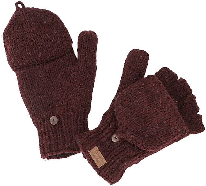 Guru-Shop Strickhandschuhe Handschuhe, handgestrickte Klapphandschuhe,.. günstig online kaufen