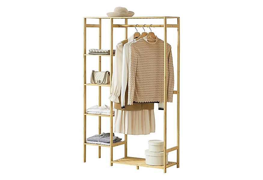 en.casa Garderobenständer, »Eurajoki« Kleiderständer, 4 Ablagefächer, 2 Abl günstig online kaufen