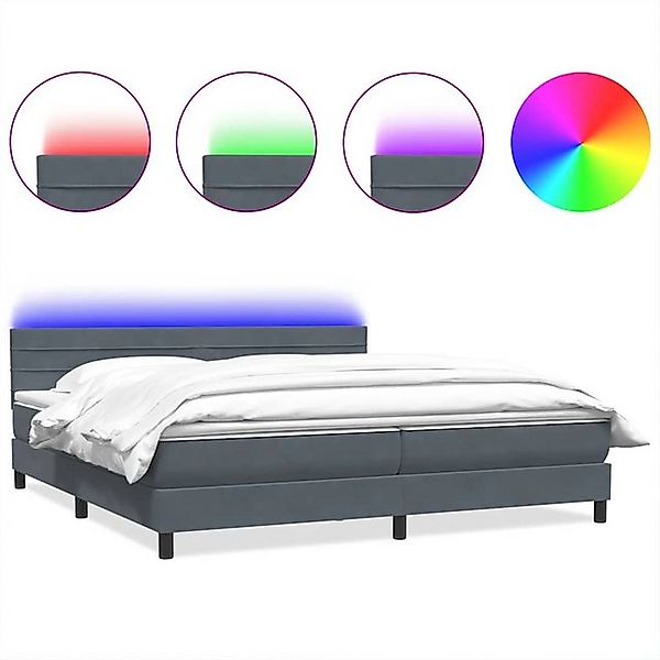 vidaXL Boxspringbett, Boxspringbett mit Matratze Dunkelgrau 200x210 cm Samt günstig online kaufen