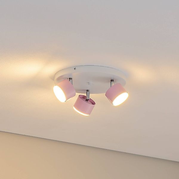 Deckenstrahler Cloudy dreiflammig Rondell rosa günstig online kaufen