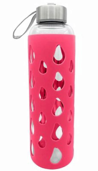 Geda Labels Trinkflasche Silikon pink 500ml Glas Trinkflaschen bunt günstig online kaufen