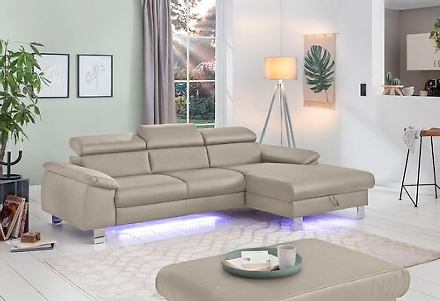 COTTA Ecksofa »Komaris L-Form, B: 244 cm« mit Kopfteilverstellung, optional günstig online kaufen
