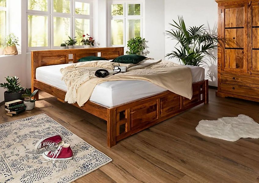 Massivmoebel24 Massivholzbett Bett Akazie 180x200x90 honig lackiert OXFORD günstig online kaufen