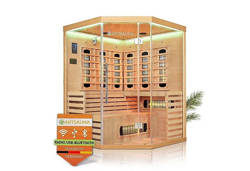 Artsauna Infrarotkabine Kiruna150 Dual Technologie, für 3 Personen, Hemlock günstig online kaufen