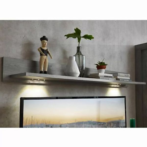 Lomadox Wohnzimmer Wandboard mit LED-Beleuchtung in Haveleiche Nb. GRONAU-5 günstig online kaufen