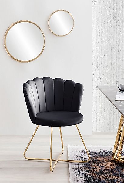 SalesFever Polsterstuhl, (Set), 2 St., Samt, Muschel-Design günstig online kaufen