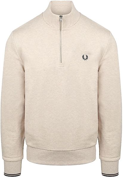 Fred Perry Half Zip Pullover Melange Beige - Größe S günstig online kaufen
