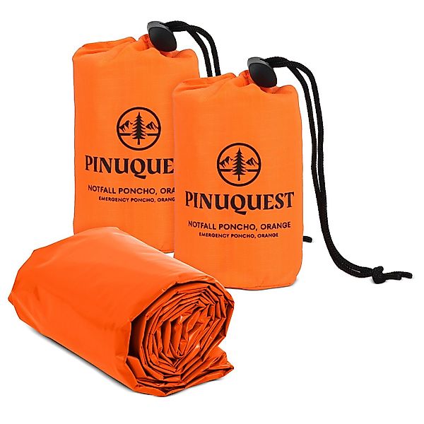 PINUQUEST Regenponcho Notfall-Poncho 26 µm signalorange günstig online kaufen