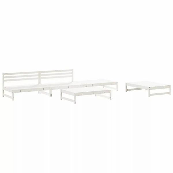 vidaXL 5-tlg Garten-Lounge-Set Weiß Massivholz Kiefer Modell 1 günstig online kaufen