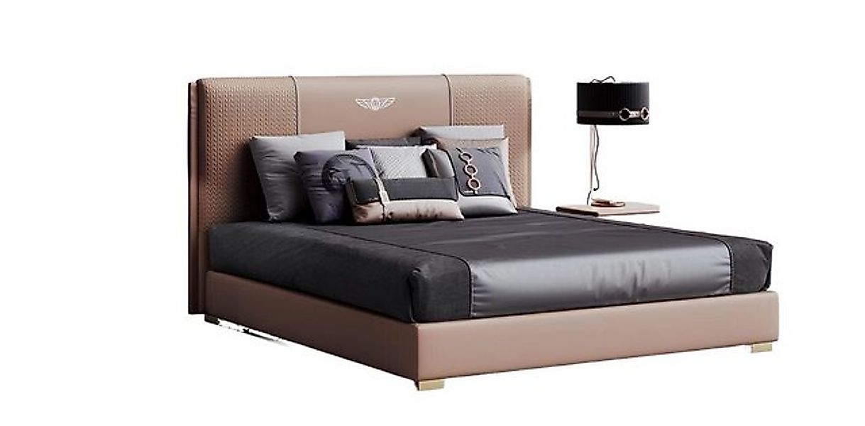 JVmoebel Bett Luxus Schlafzimmer Bett Doppelbett Textil Holz Leder Polster günstig online kaufen
