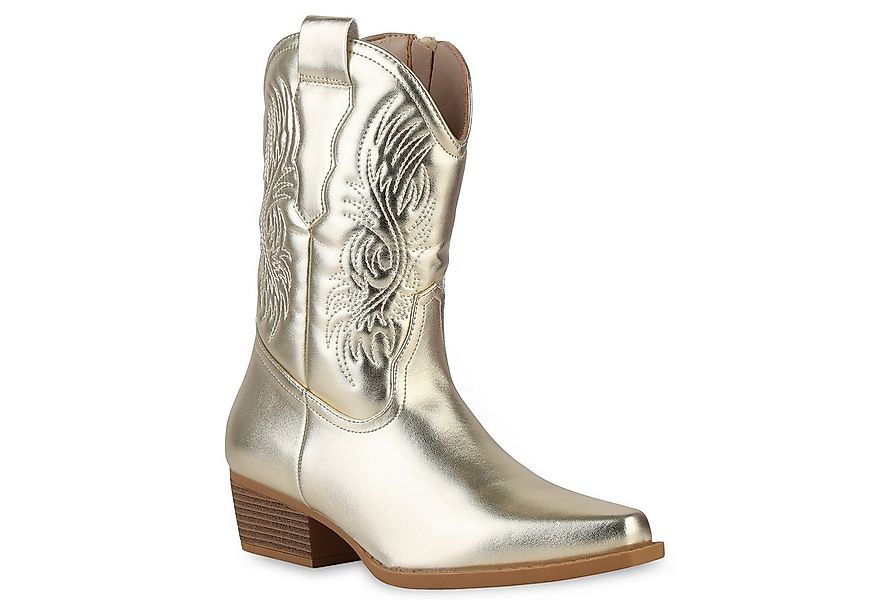 VAN HILL 840254 Cowboy Boots Damen Cowboy Boots Stiefeletten Stickereien Ho günstig online kaufen
