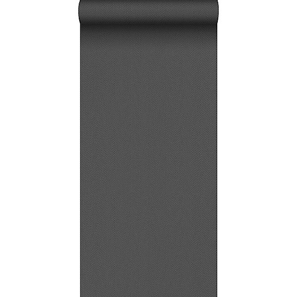 Sanders & Sanders Tapete Fischgrätmuster Schwarz 53 cm x 10 m günstig online kaufen