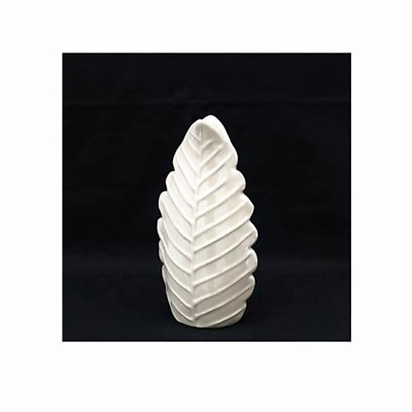 HTI-Living Porzellan-Vase Monstera-Blatt weiß günstig online kaufen