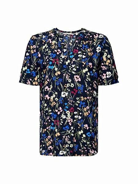 Esprit Kurzarmbluse Florale Bluse mit geschlitztem Ausschnitt günstig online kaufen