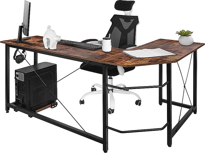 TLGREEN Computertisch Gaming Tisch L-Form Schreibtisch, 167 cm Eckschreibti günstig online kaufen