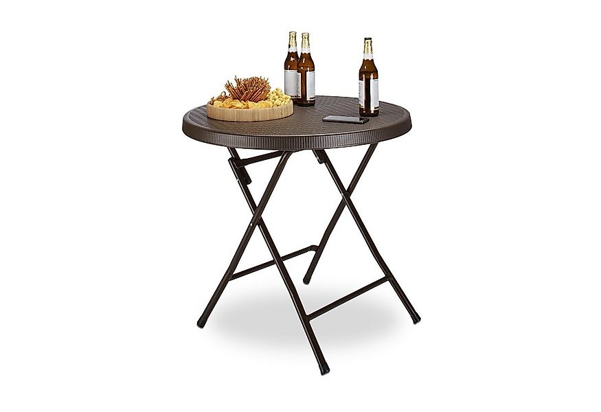 relaxdays Klapptisch Gartentisch klappbar BASTIAN, Braun günstig online kaufen