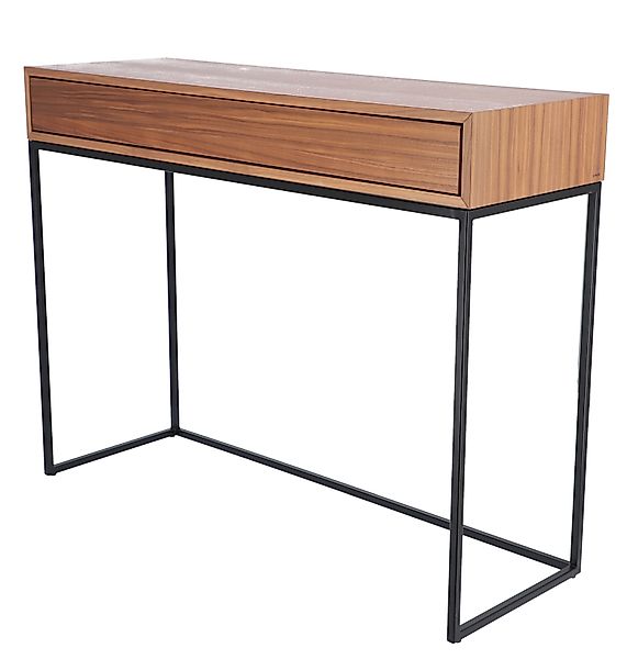 Konsolentisch Dina mit Schublade Schwarz/Nussbaum günstig online kaufen