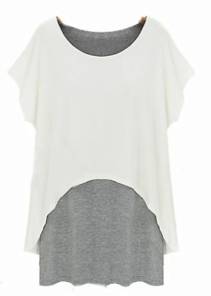 Mississhop 2-in-1-Shirt Damen T-Shirt Kurzarmshirt Oberteil Bluse Kleid Lon günstig online kaufen
