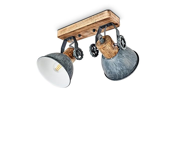 hofstein Deckenleuchte »Cotes« Deckenlampe aus Metall/Holz in Grau/Weiß/Bra günstig online kaufen