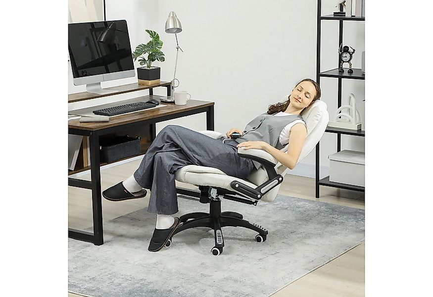 Vinsetto Schreibtischstuhl Bürostuhl mit Vibrationsmassage, Heiz-, Liegefun günstig online kaufen