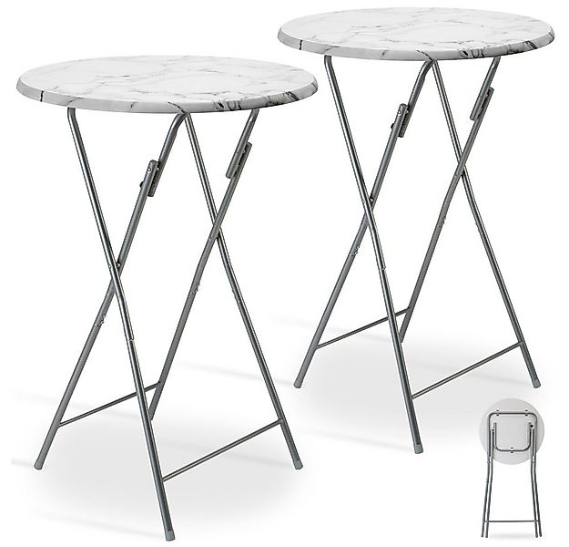 Casaria Stehtisch (2-St), 2x Klappbar 110cm Hoch Rund 60cm Garten Camping B günstig online kaufen
