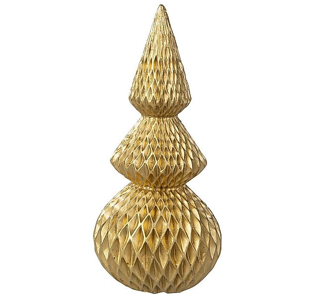 MICA Weihnachtsfigur Standdeko Tannenbaum - gold - ca. 10 x 10 x 22 cm günstig online kaufen