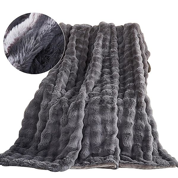 Wohndecke Sofadecke Kunstfell Decke mit 3D günstig online kaufen